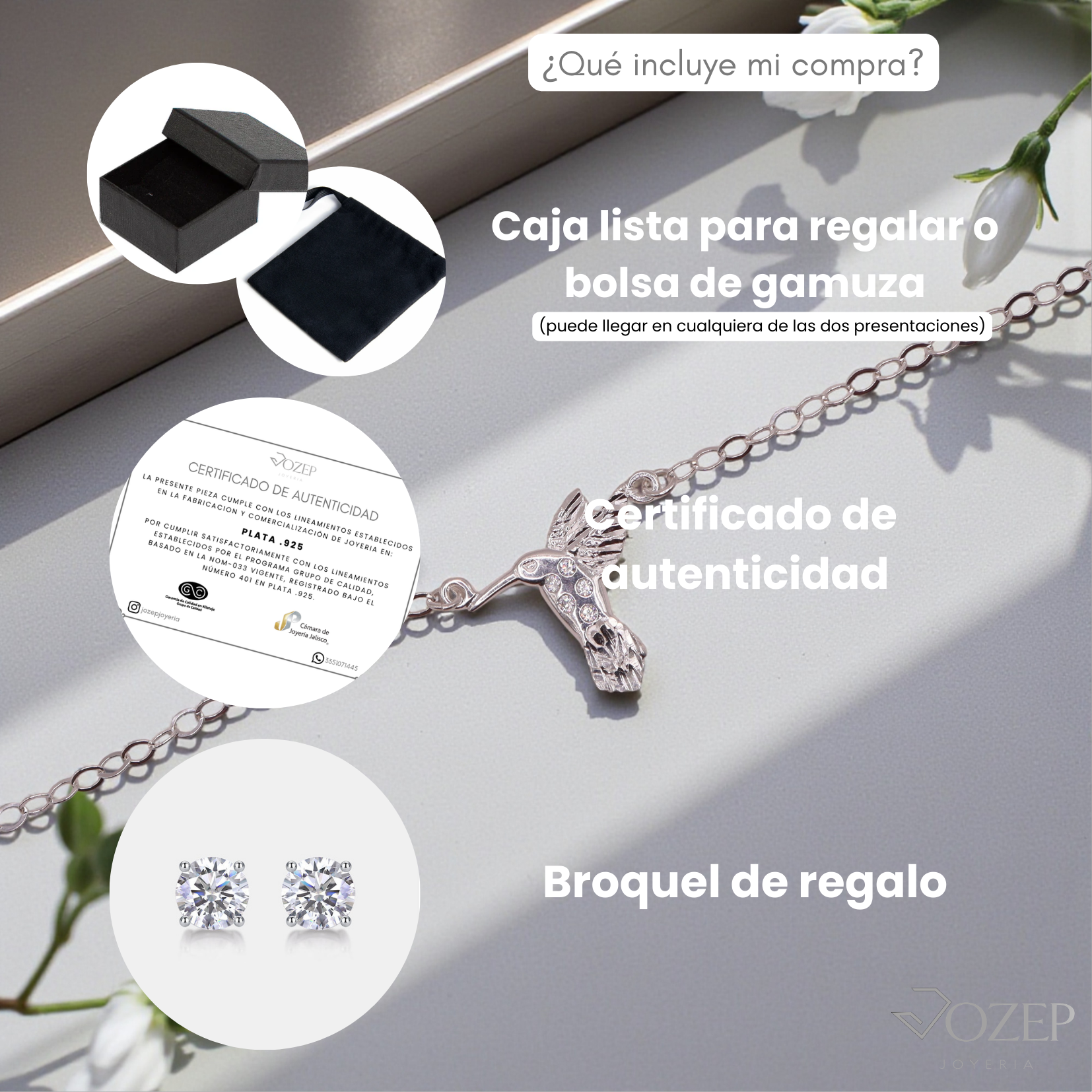 Pulsera Colibrí Plata .925 18 cm Jozep Joyería
