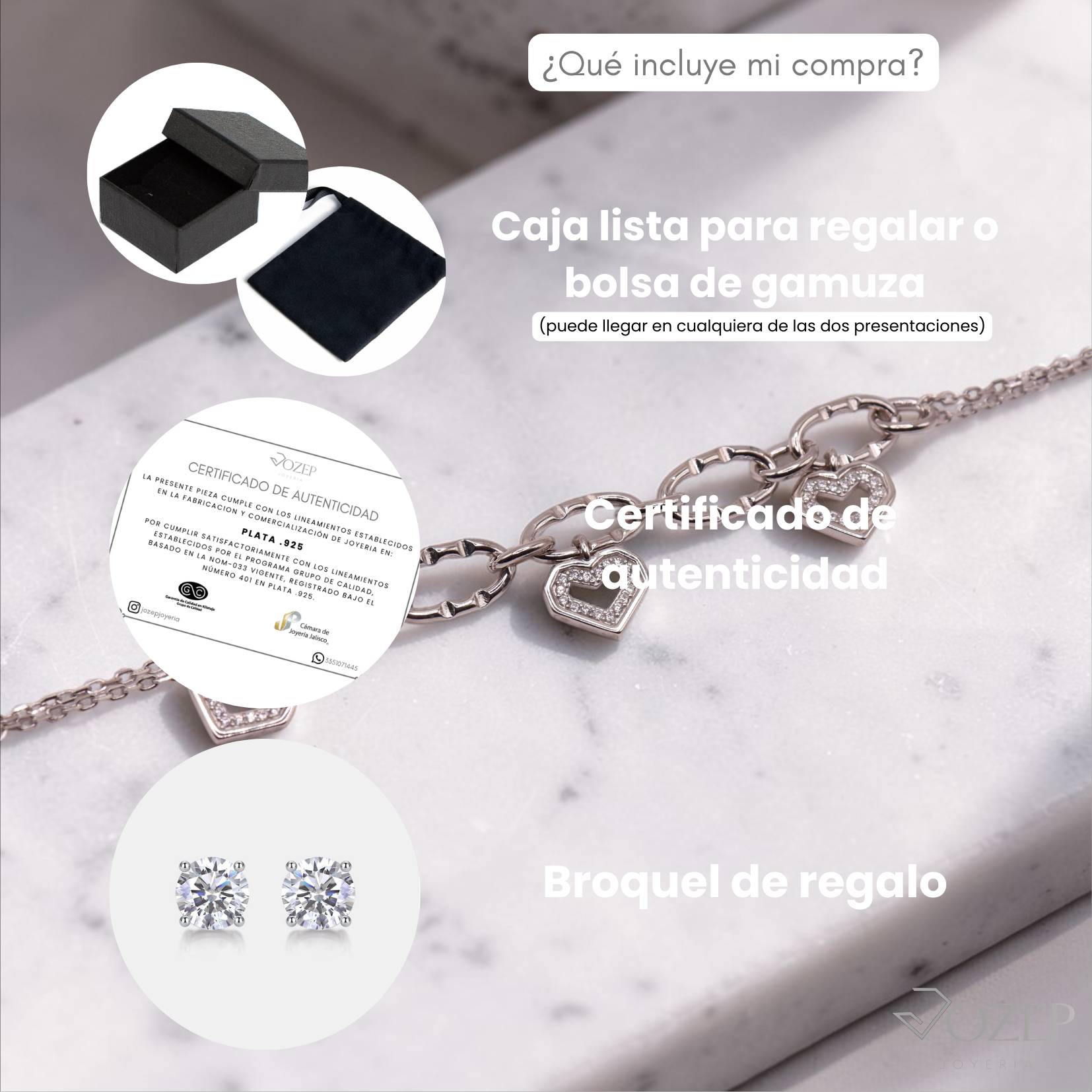 Pulsera corazones colgantes de plata .925 | Jozep Joyería
