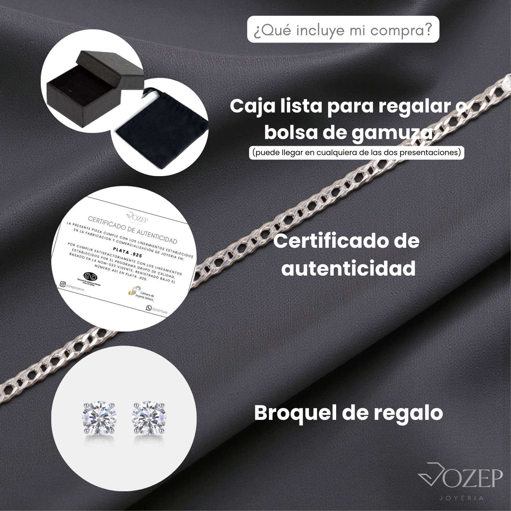 Pulsera Doble Rombo Plata .925 | Jozep Joyería Plateado 19 Cm