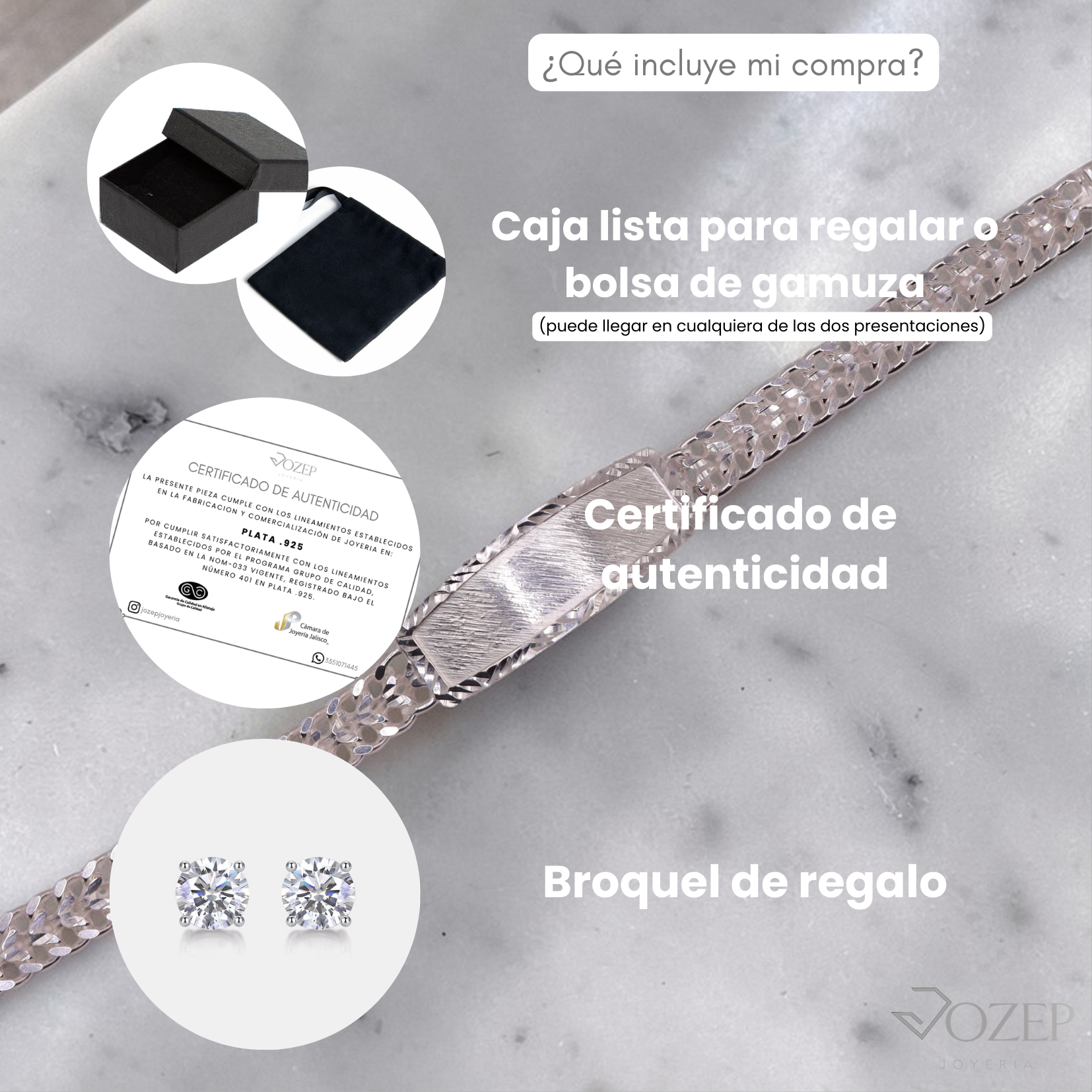 Esclava de plata .925 diamantada para grabado 18 cm | Jozep Joyería