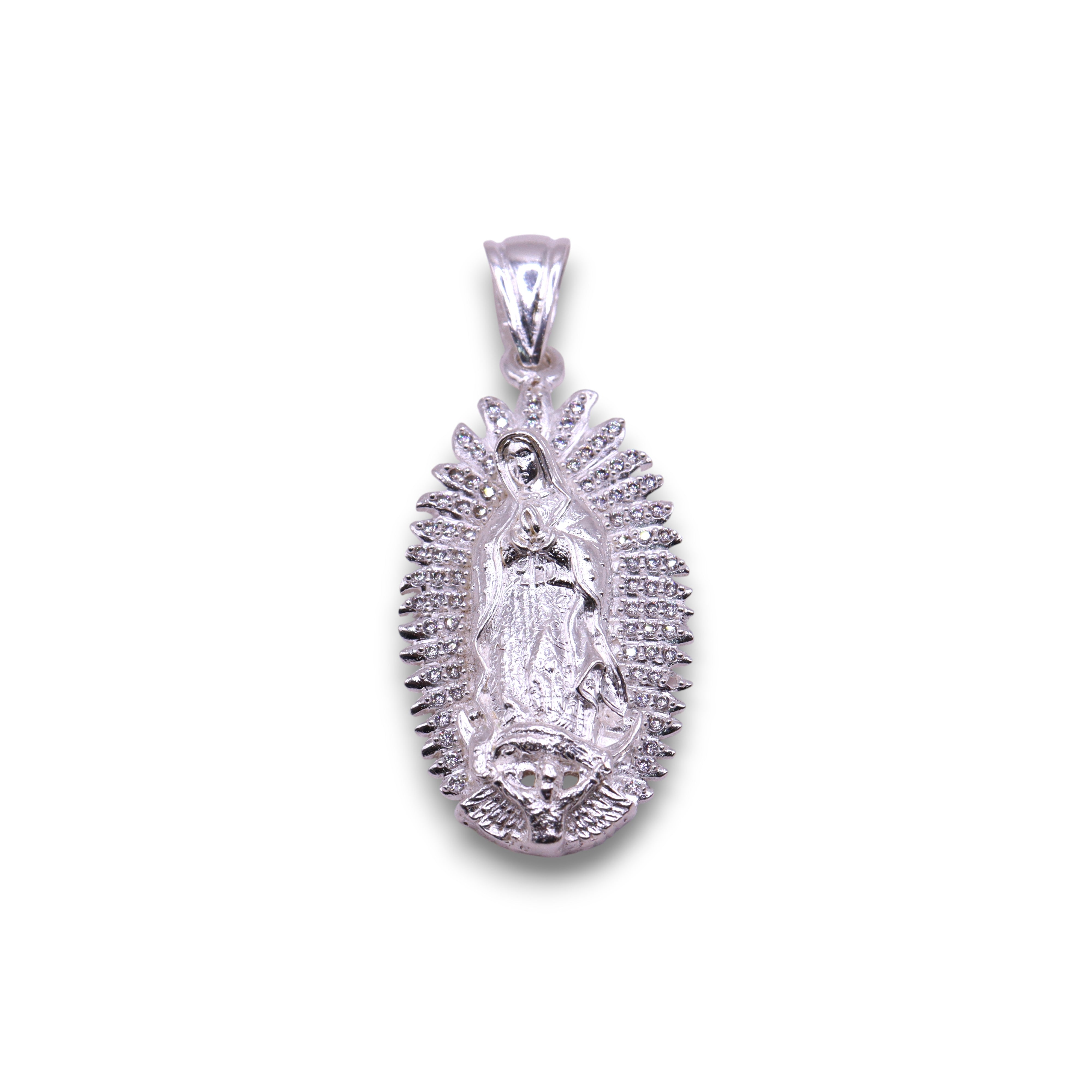 Dije Virgen Grande Blanca Plata .925