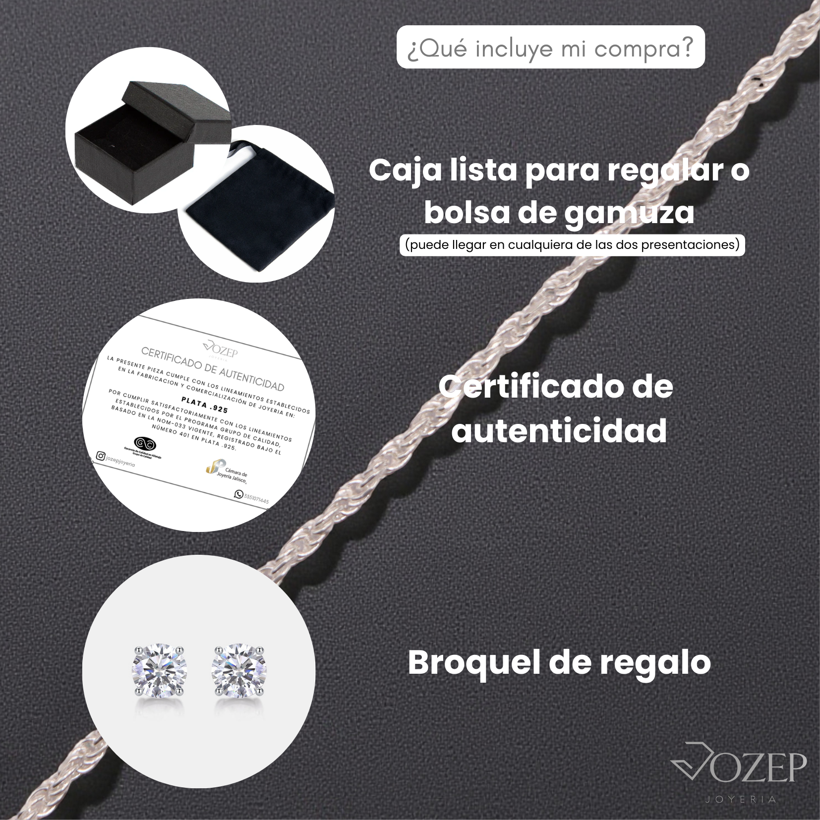 Pulsera Cuerda Trenzada Plata .925 | 18.5 Cm
