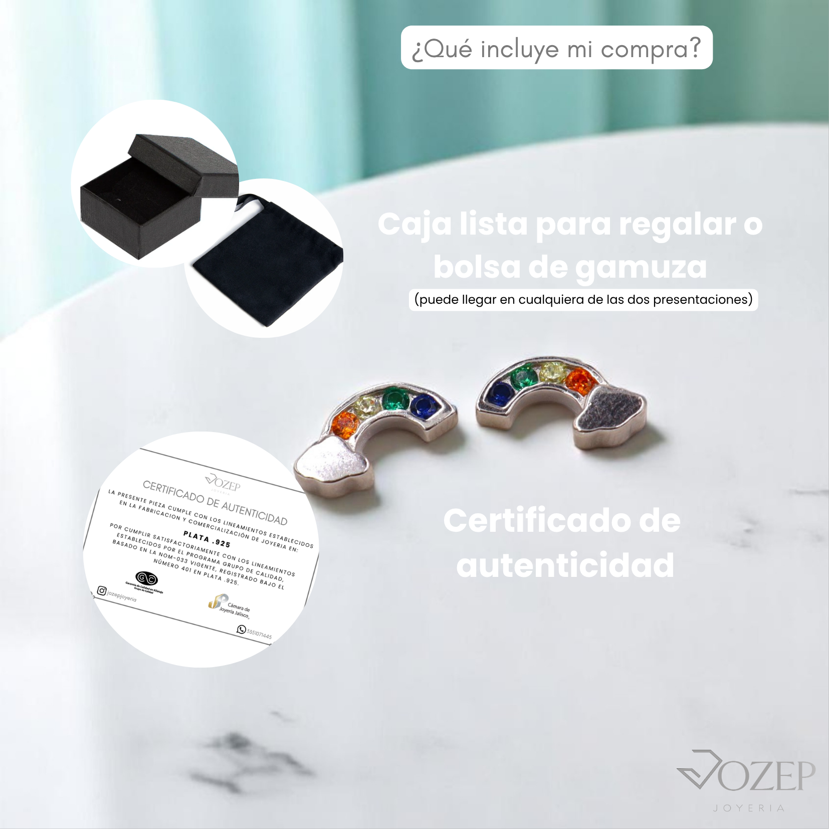 Broquel Arcoiris de Plata .925