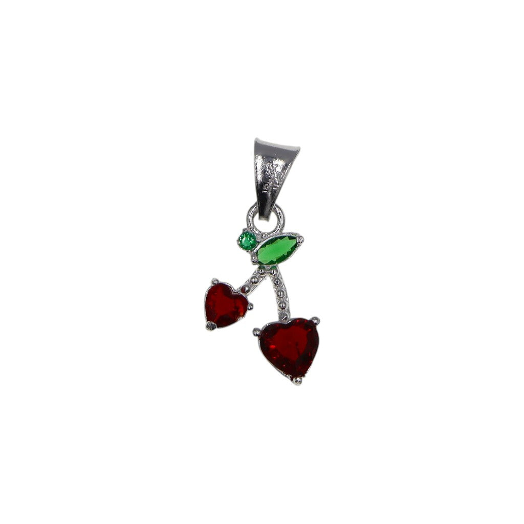 Dije De Cerezas + Cadena En Plata .925
