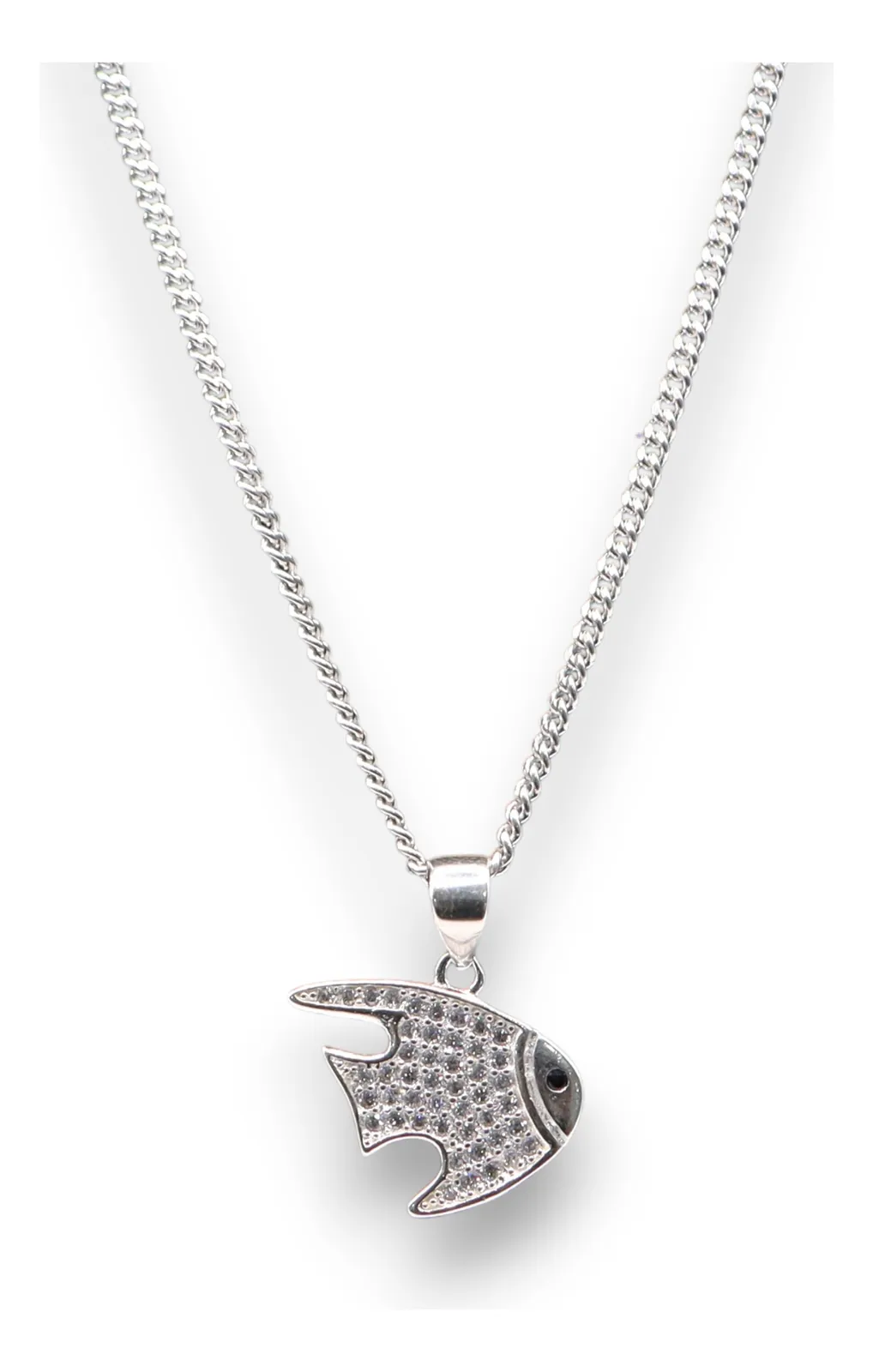 Dije De Pez + Cadena en Plata .925