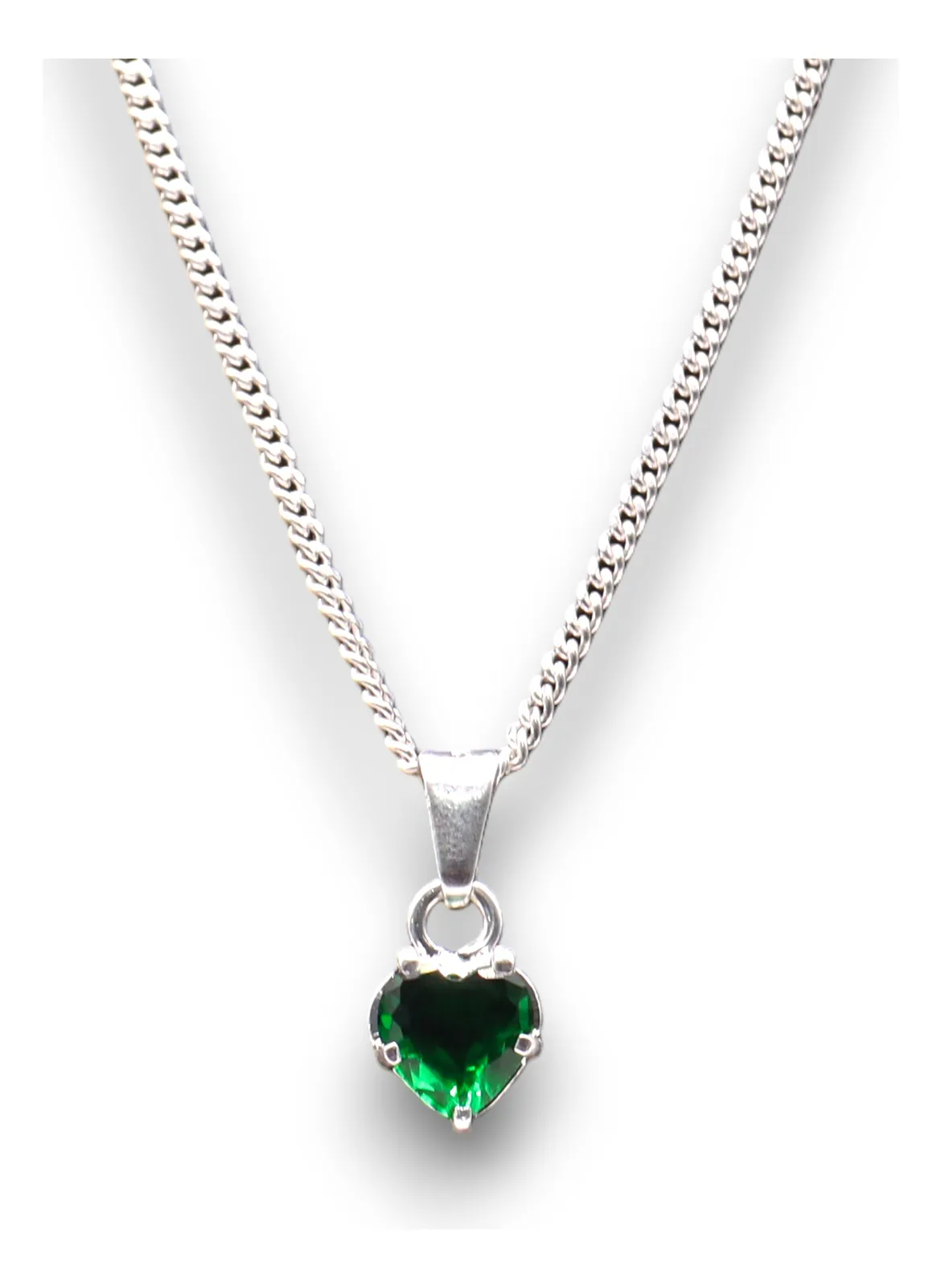 Dije Corazón Mini Verde Plata .925