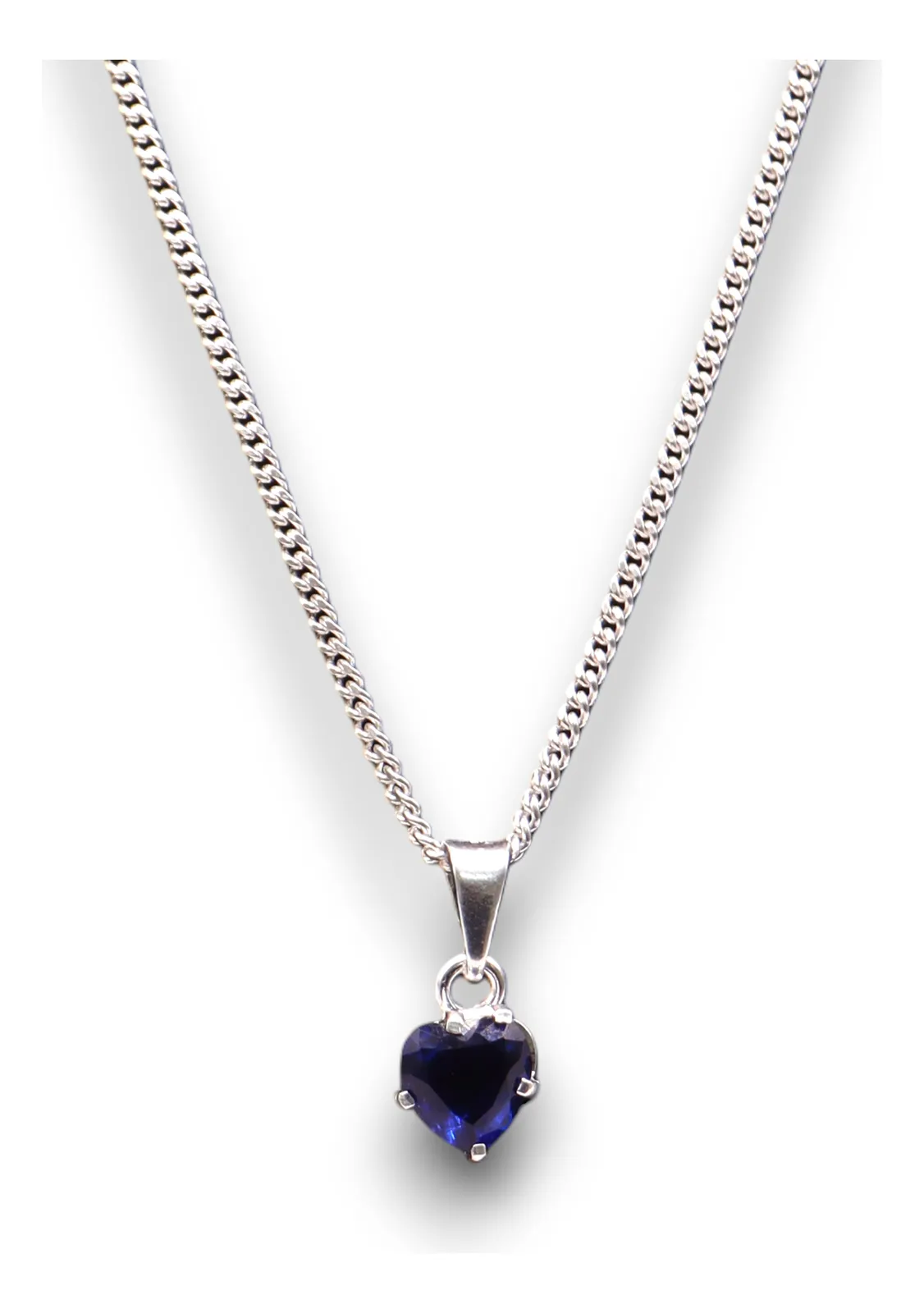 Dije Corazón Mini Azul Marino Plata .925