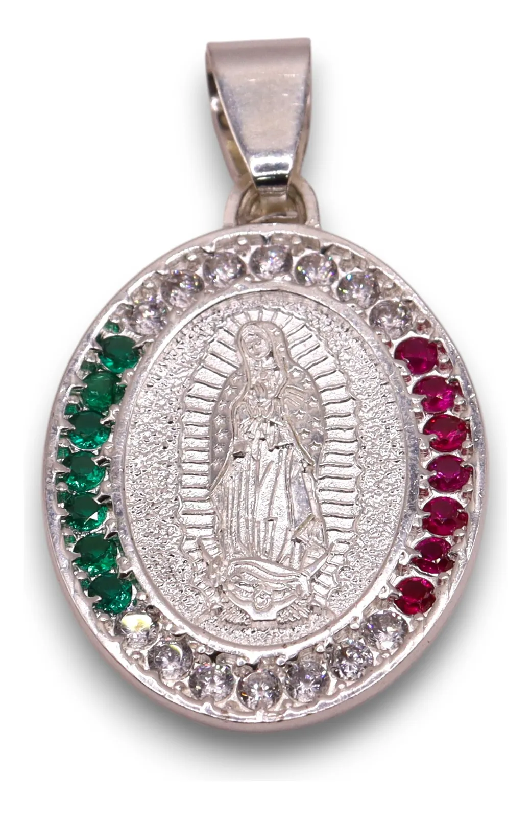 Dije Medalla Virgen Grande Hombre Plata .925
