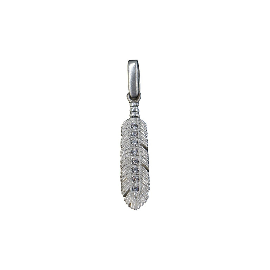 Dije Pluma + Cadena en Plata .925