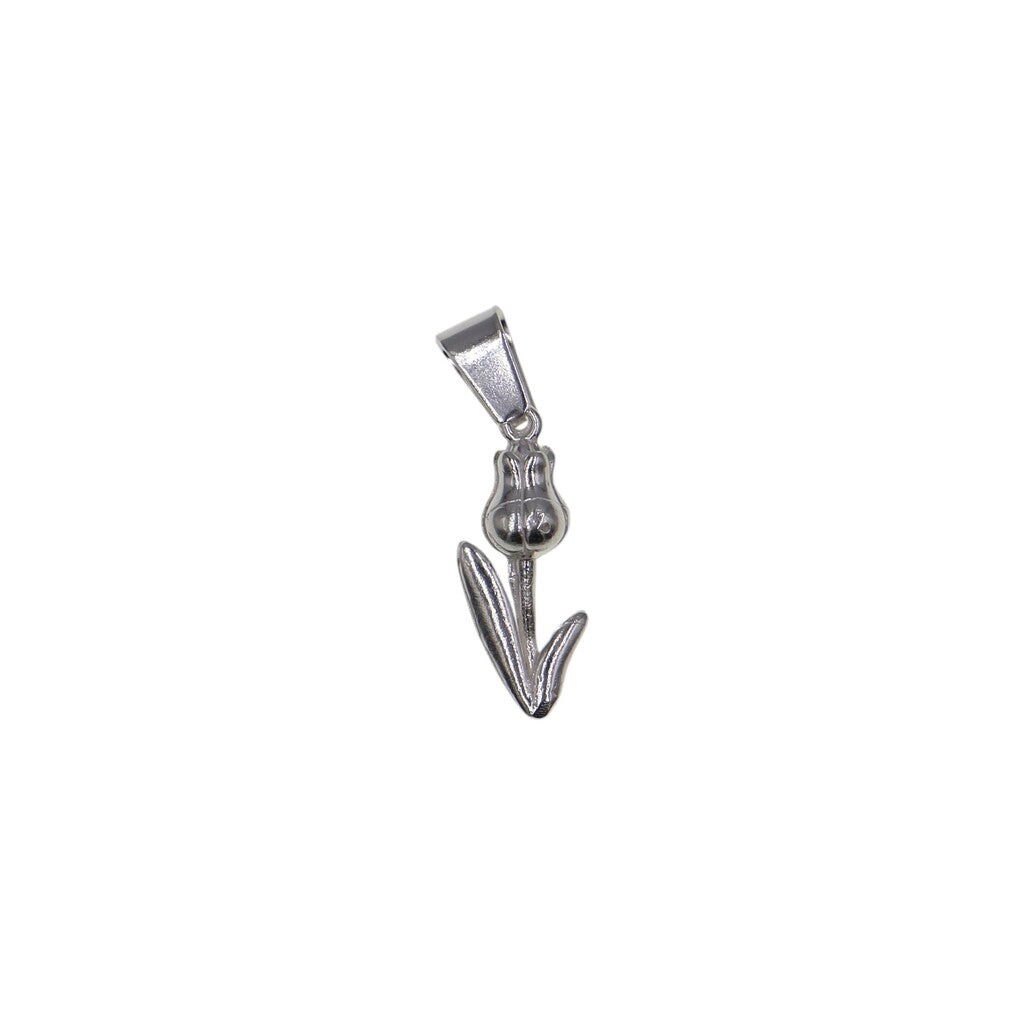 Dije De Tulipan + Cadena En Plata .925