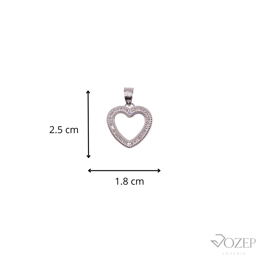 Dije Contorno Corazón Plata .925