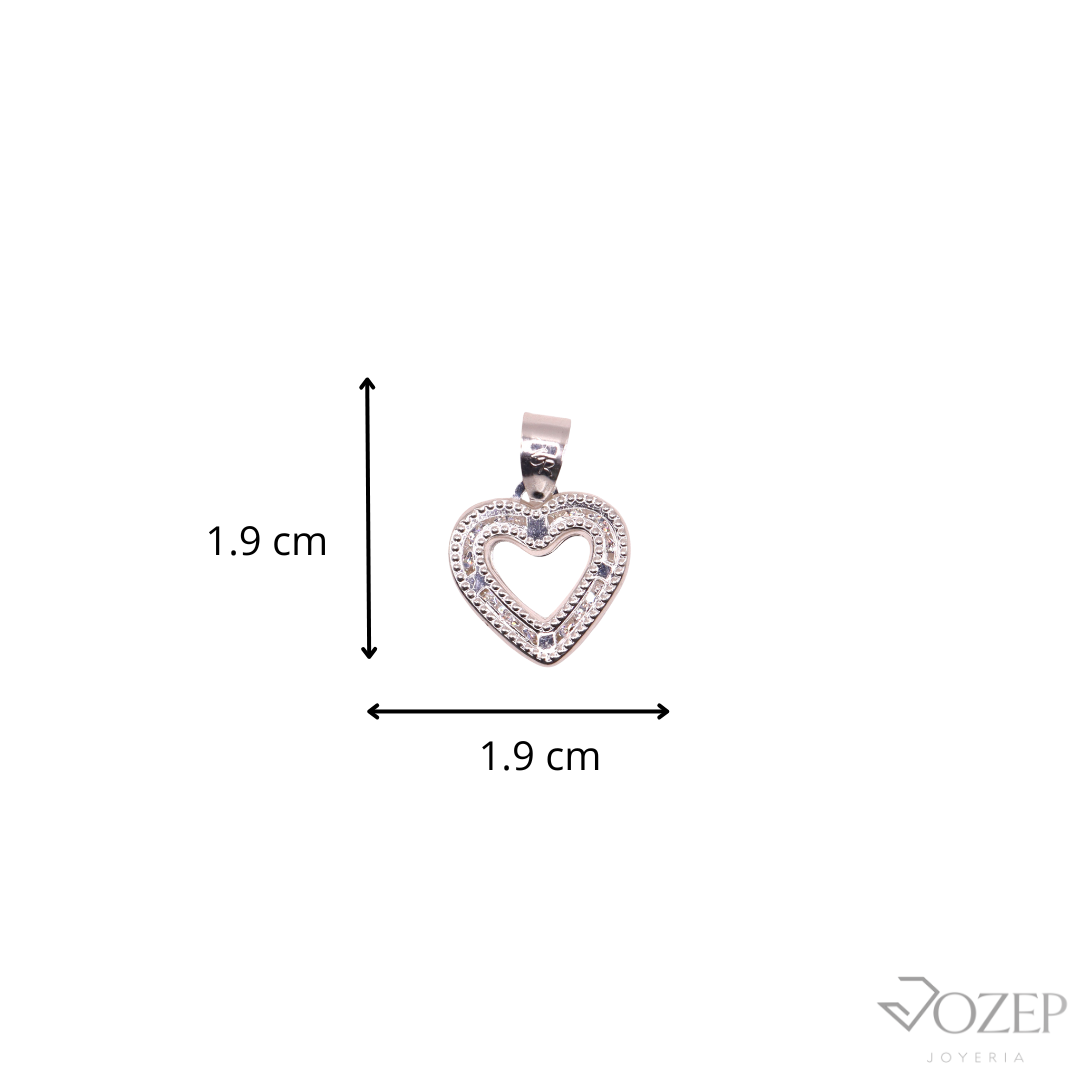 Dije Contorno Corazón Chico Plata .925