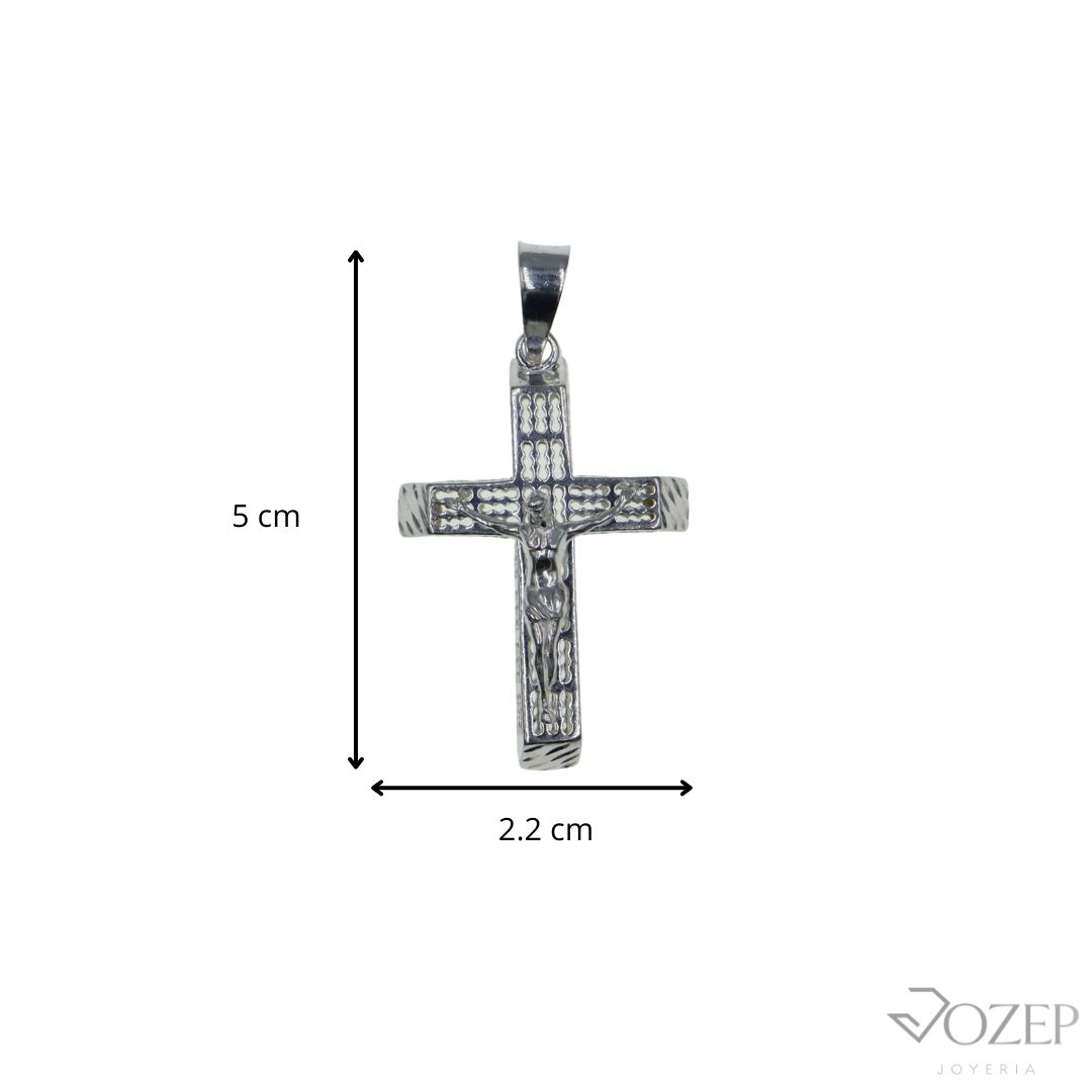 Dije De Cruz Rejada Con Cristo + Cadena Plata .925