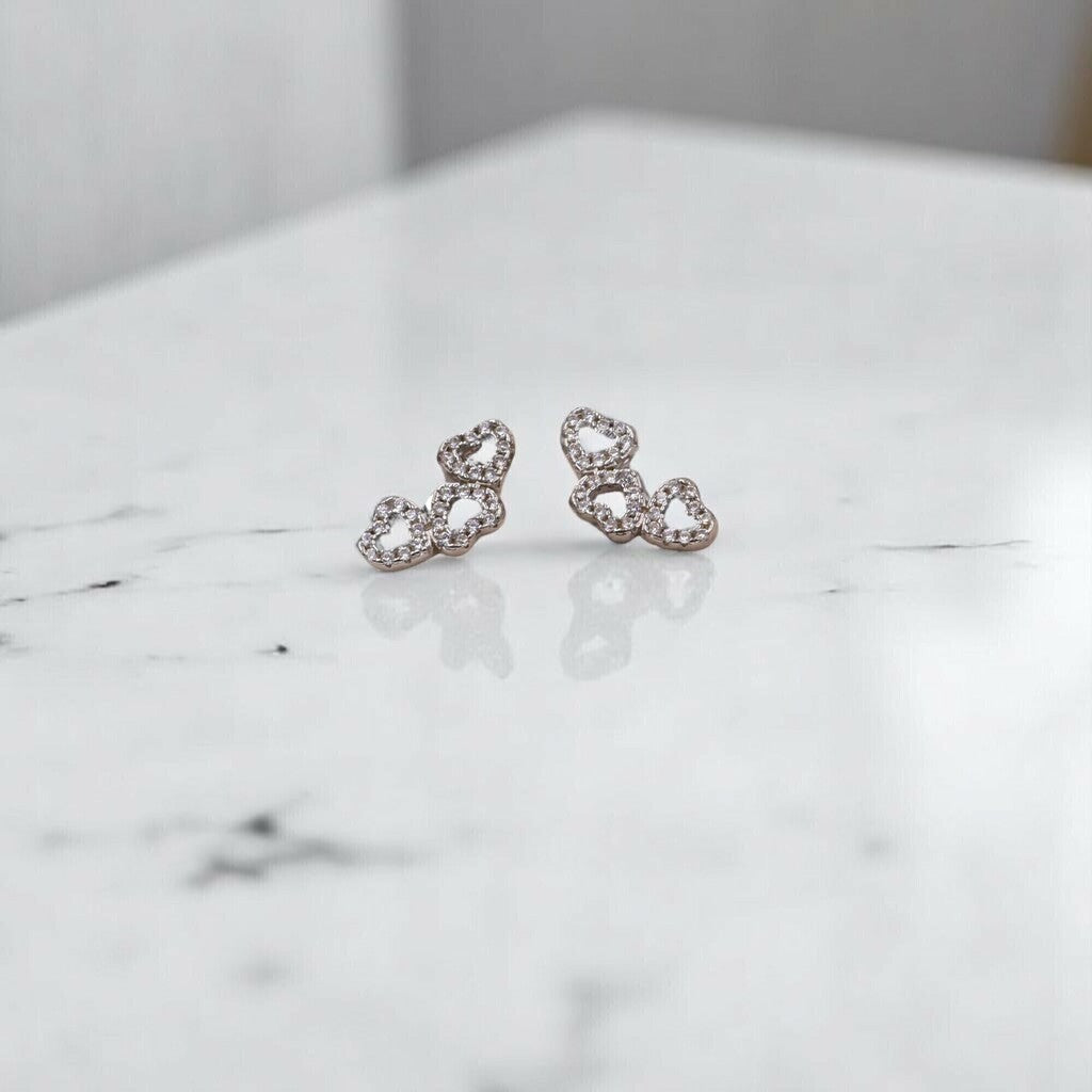 Broquel 3 Corazones de Plata .925