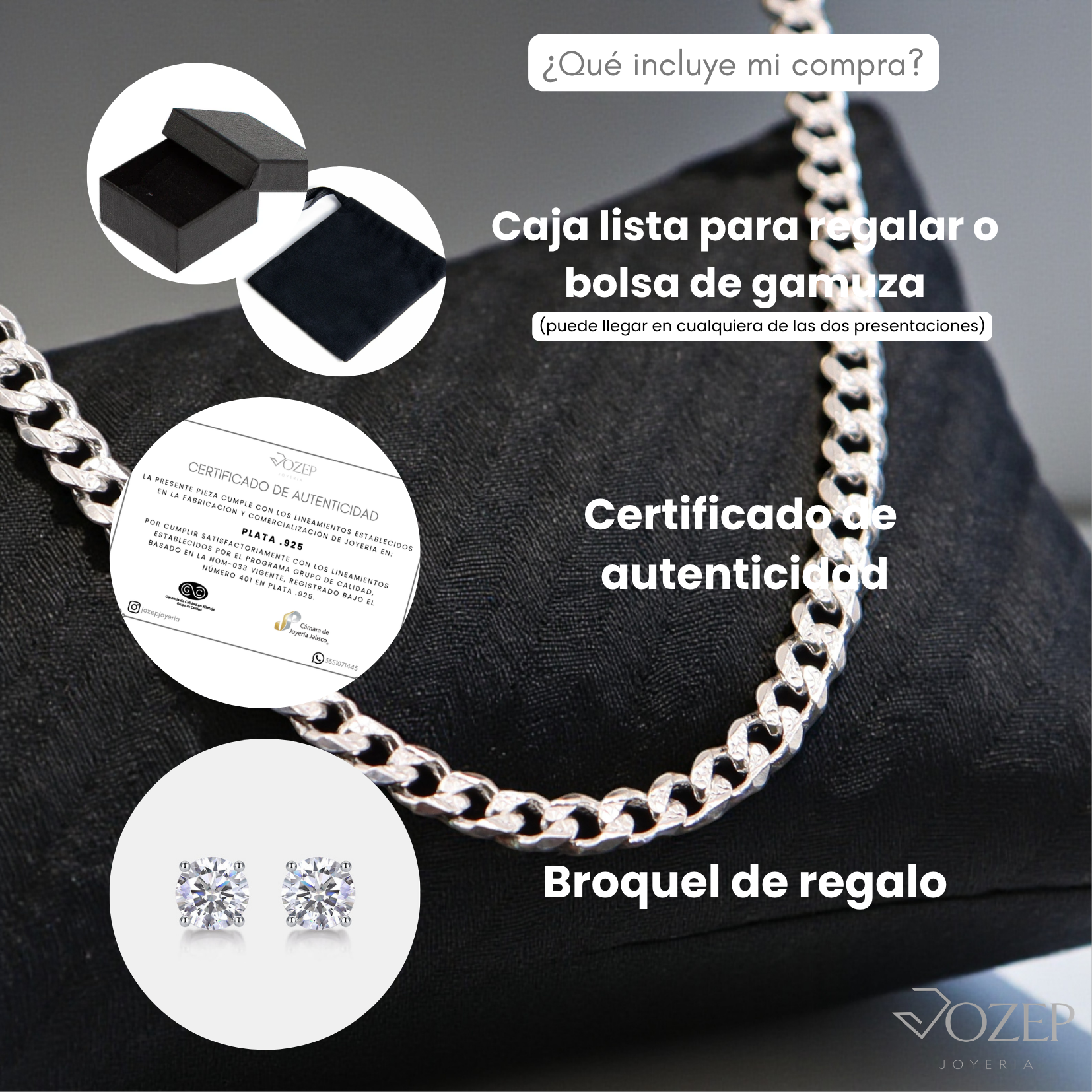 Cadena Cubana Plata 925  60 y 70 Cm  Jozep Joyería