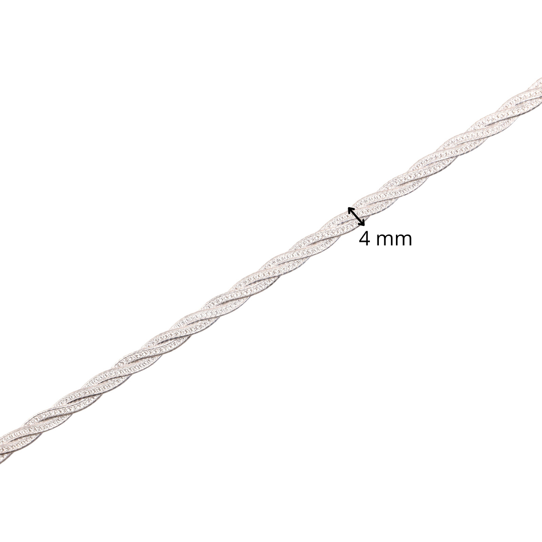 Pulsera Trenzada De Plata .925 | 18 Cm