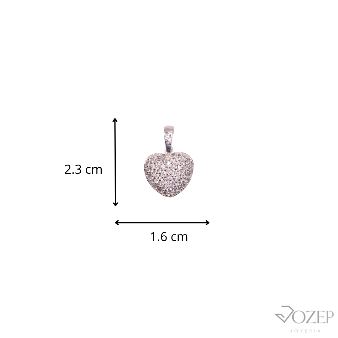 Dije Corazón Circonias Plata .925