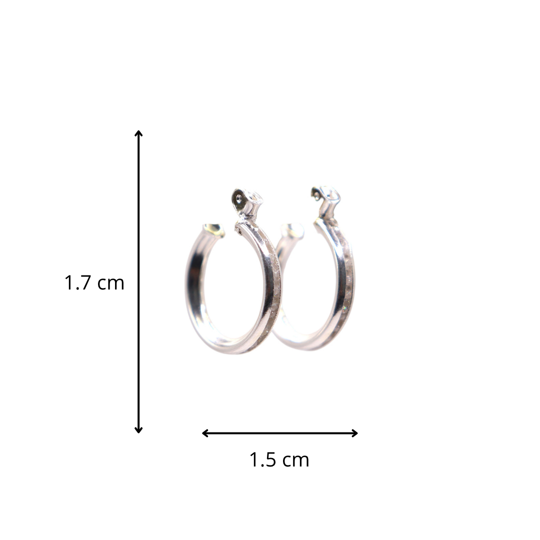 Aretes De Plata .925 Estilo Blanco Tamaño Mini