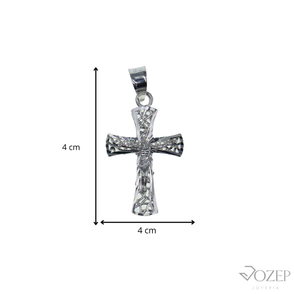 Dije Cruz Calada + Cadena Plata .925