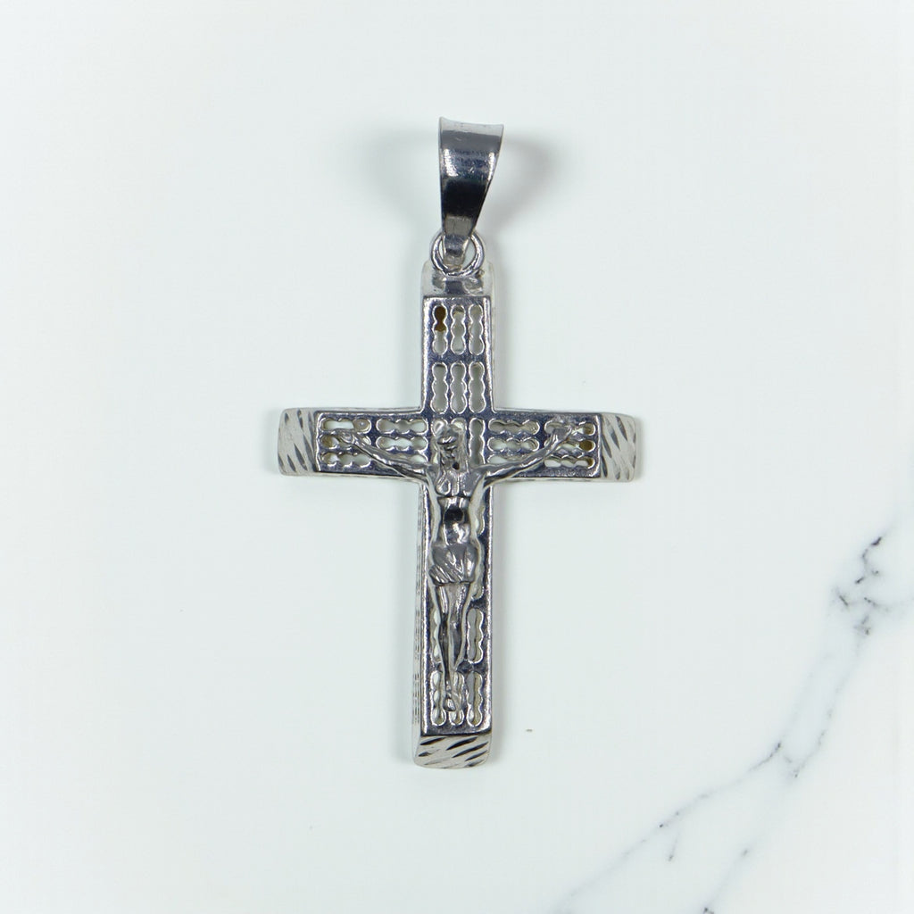 Dije De Cruz Rejada Con Cristo + Cadena Plata .925