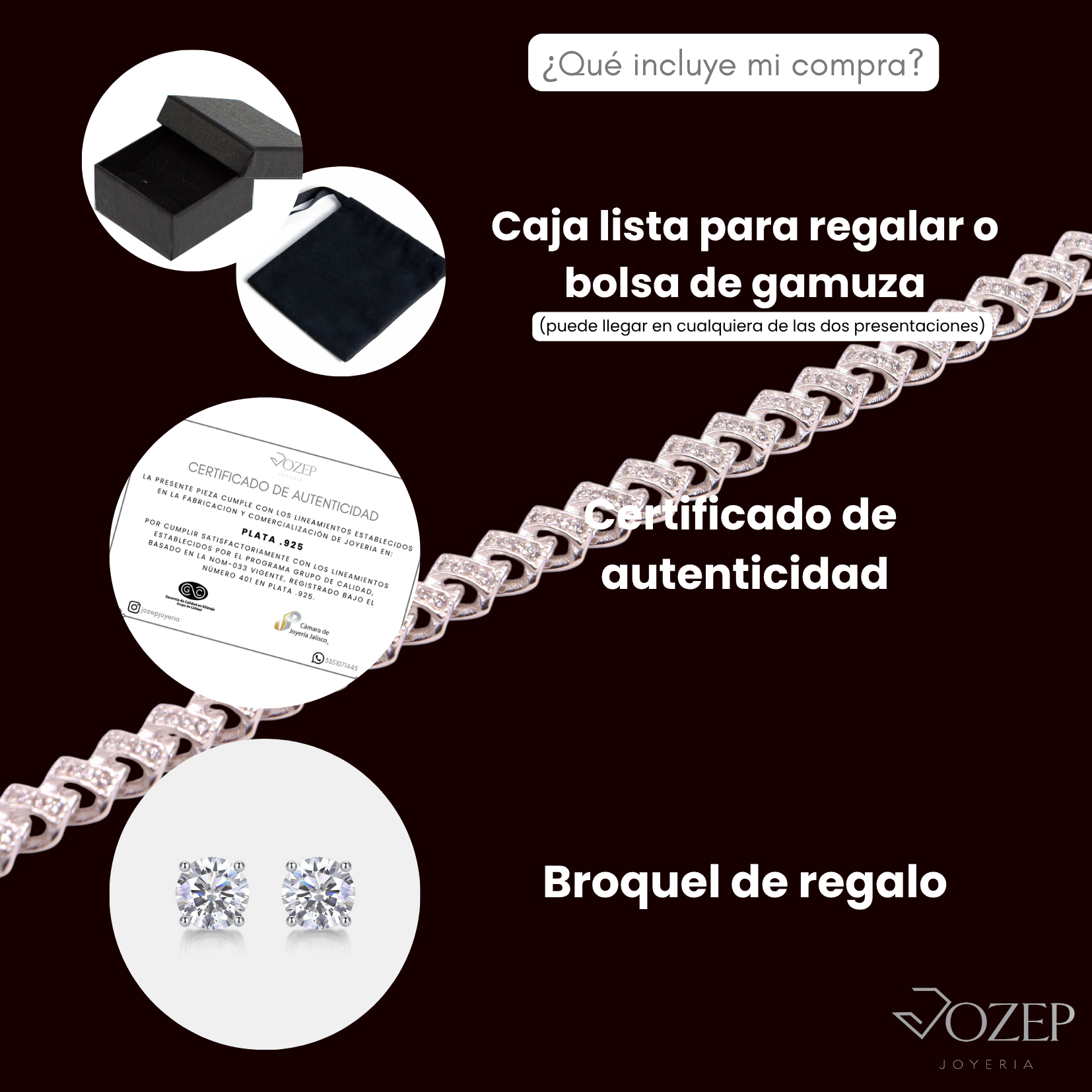 Pulsera Plata .925 Acabado Fino con Circonia Pro 18 cm