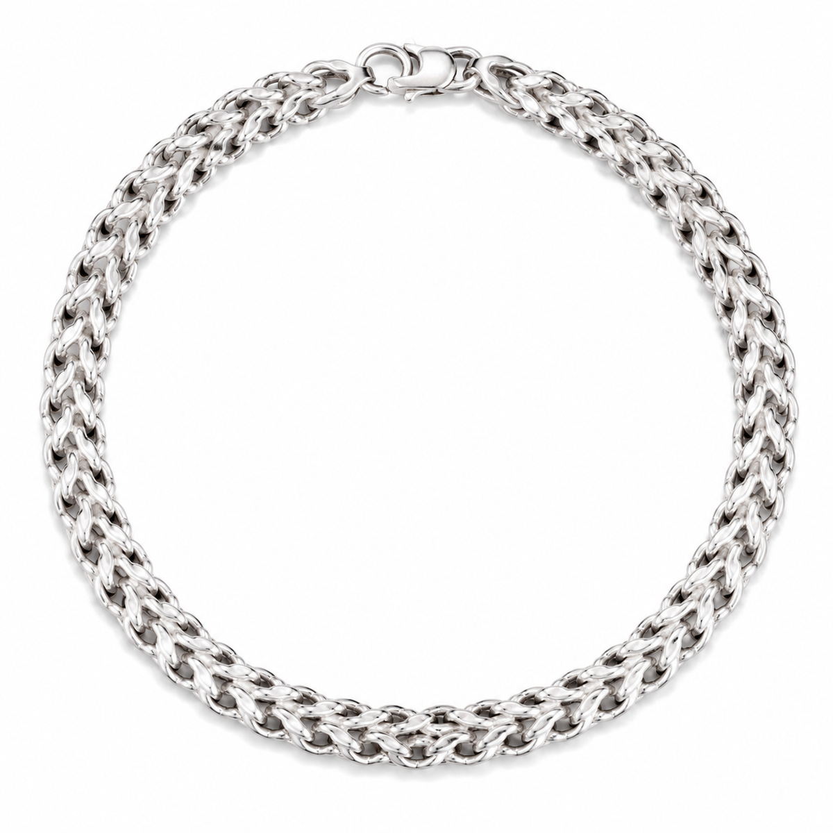 Pulso De Plata .925 Estilo Cubana Doble 20.5 cm