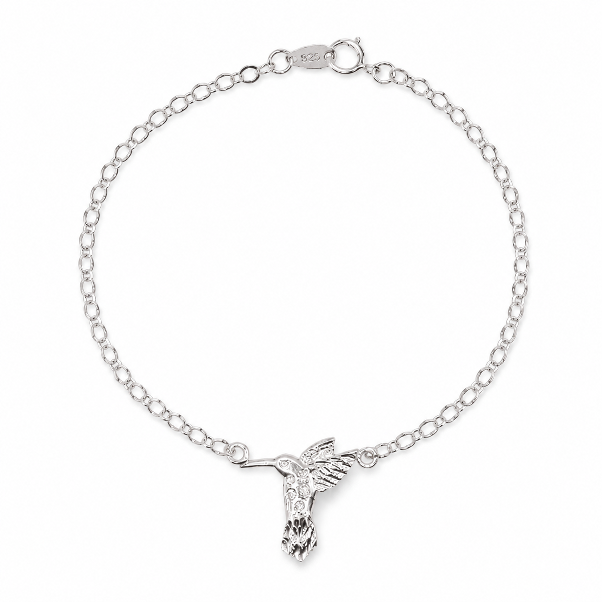 Pulsera Colibrí Plata .925 18 cm Jozep Joyería