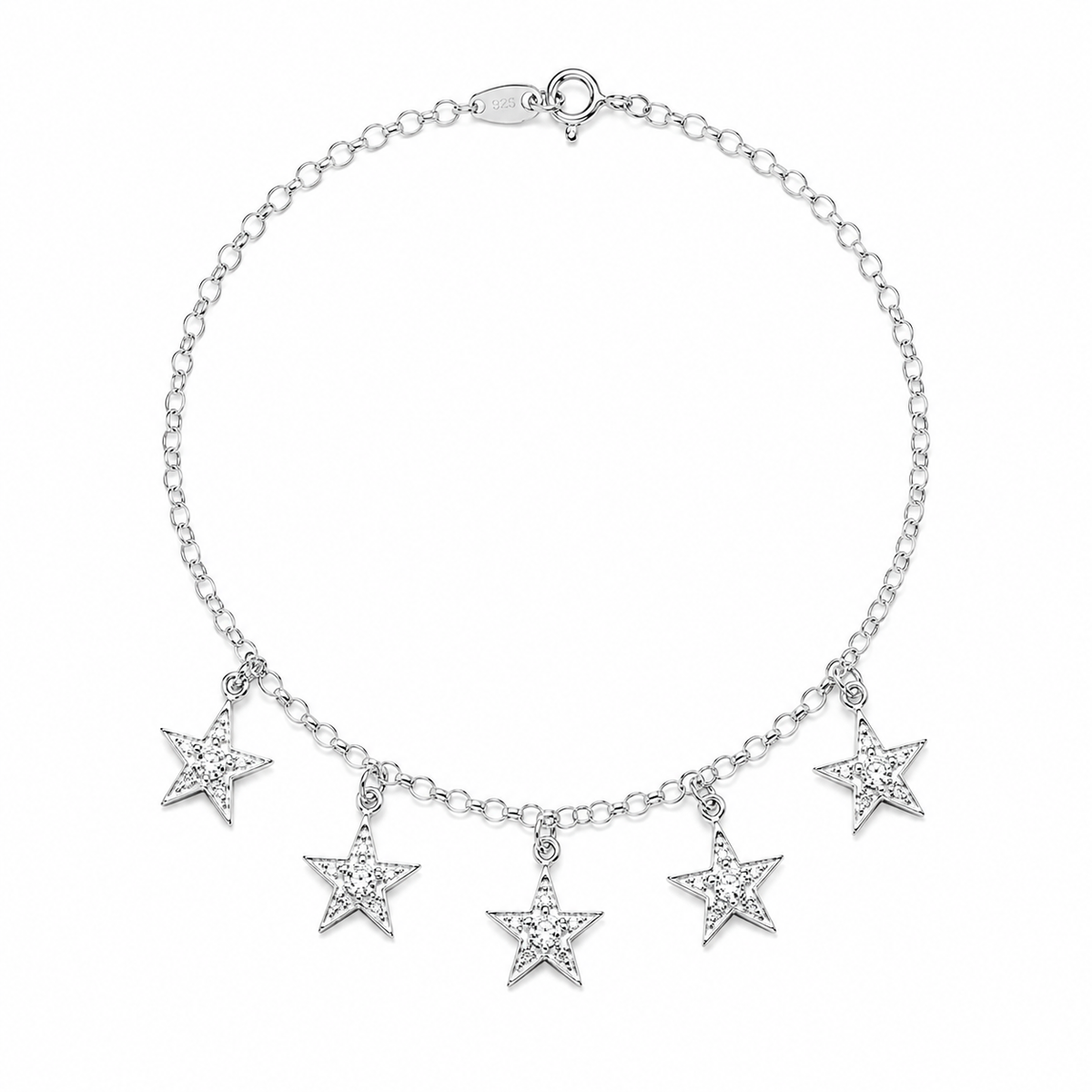Pulsera Cinco Estrellas Plata .925 19 cm  Jozep Joyería