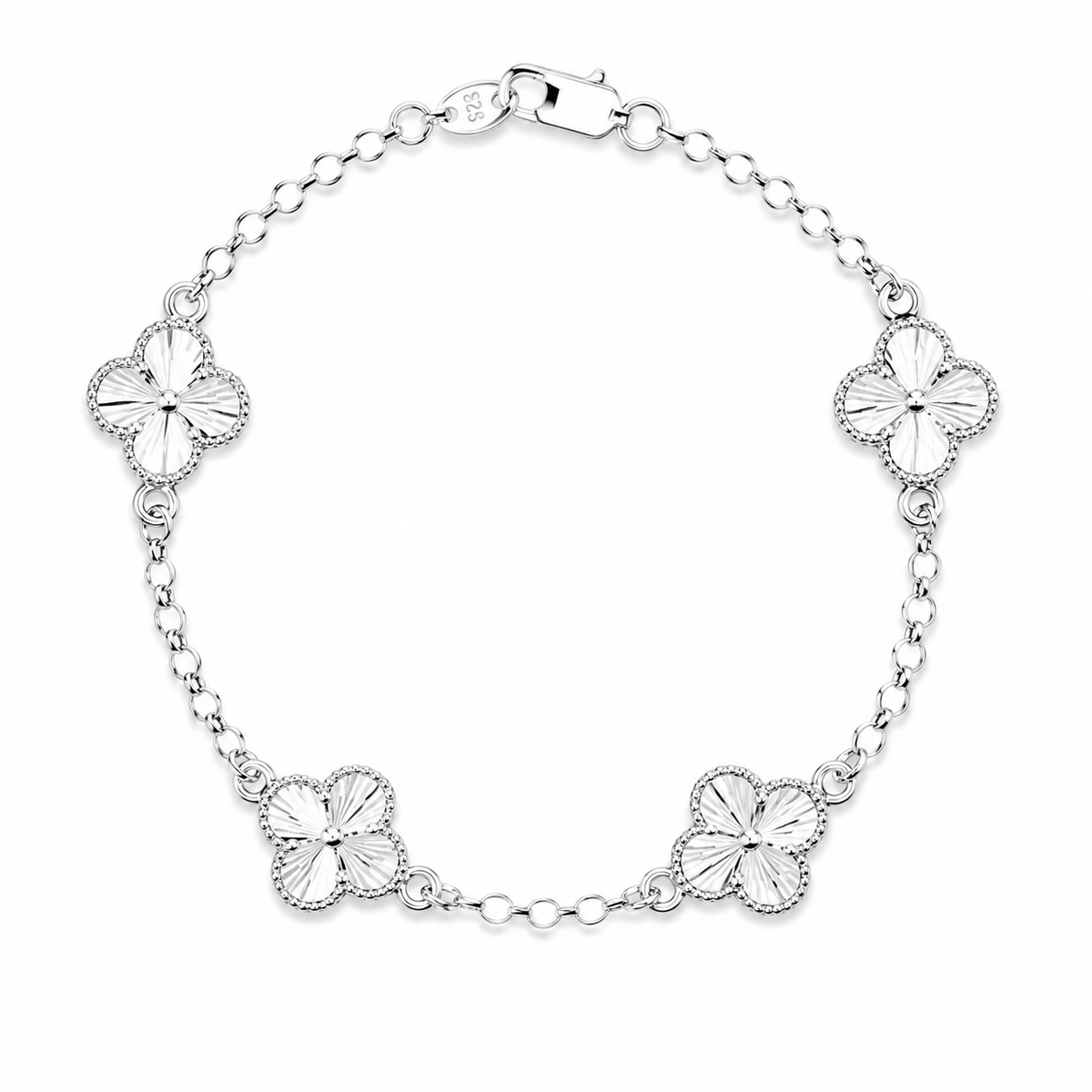 Pulsera Plata 925 Trebol 21.5 Cm | Jozep Joyería
