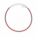 Pulsera tenis roja de plata .925 | Jozep Joyería
