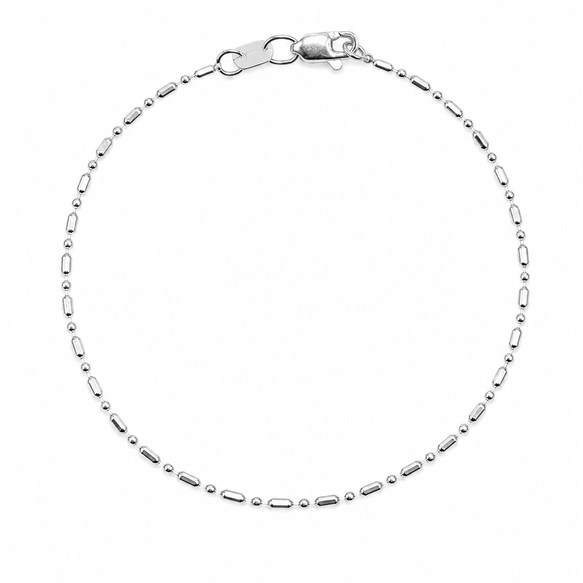 Pulsera Tipo Bolitas Plata .925 |  18 Cm