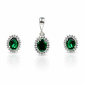 Juego Ovalo Verde (Dije y Aretes)