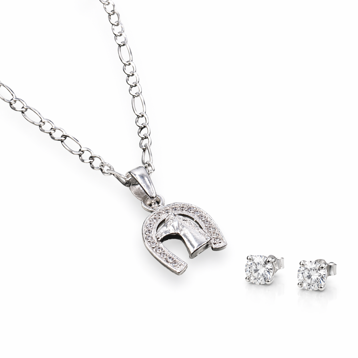 Dije Herradura Plata 925 Con Cadena Suerte Mujer Brillo