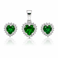 Juego Corazón Verde (Dije y Aretes)
