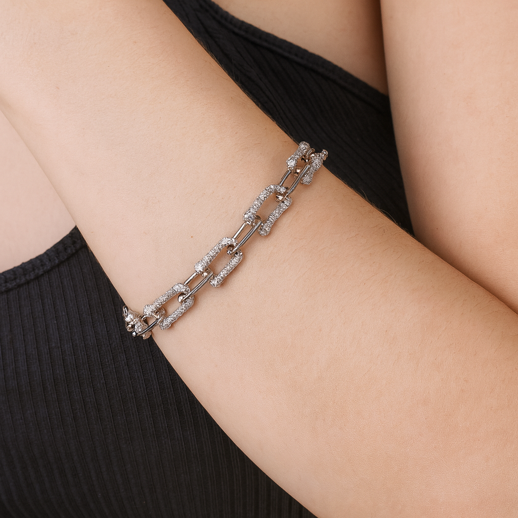 Pulsera De Plata .925 Estilo Eslabones