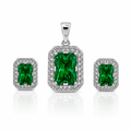 Juego Cuadro Verde (Dije y Aretes)