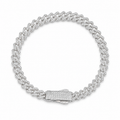 Pulsera Plata .925 Estilo Miami con Circonia Fina 19.5 cm