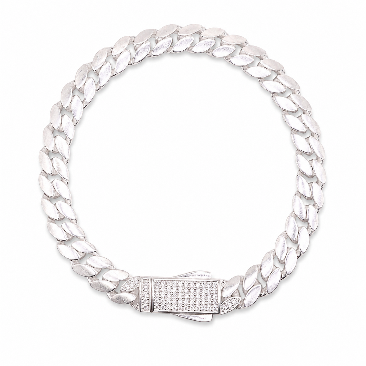 Pulsera Plata .925 Cubana Gruesa Lisa 19.5 cm