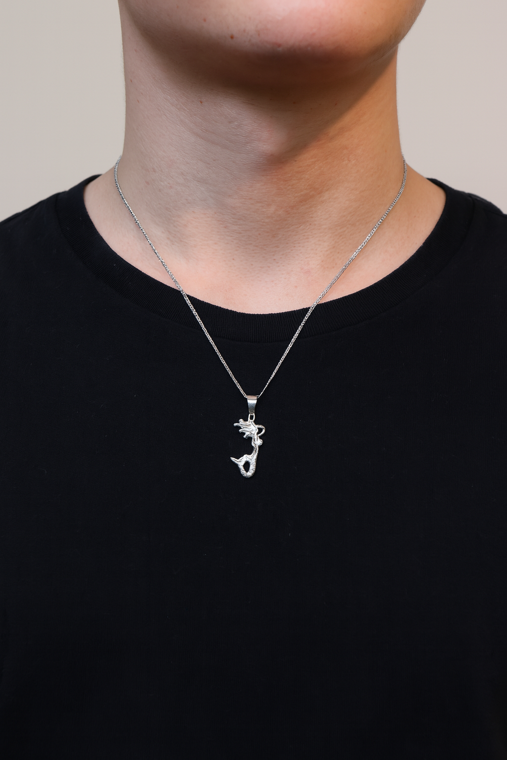 Dije De Sirena + Cadena En Plata .925