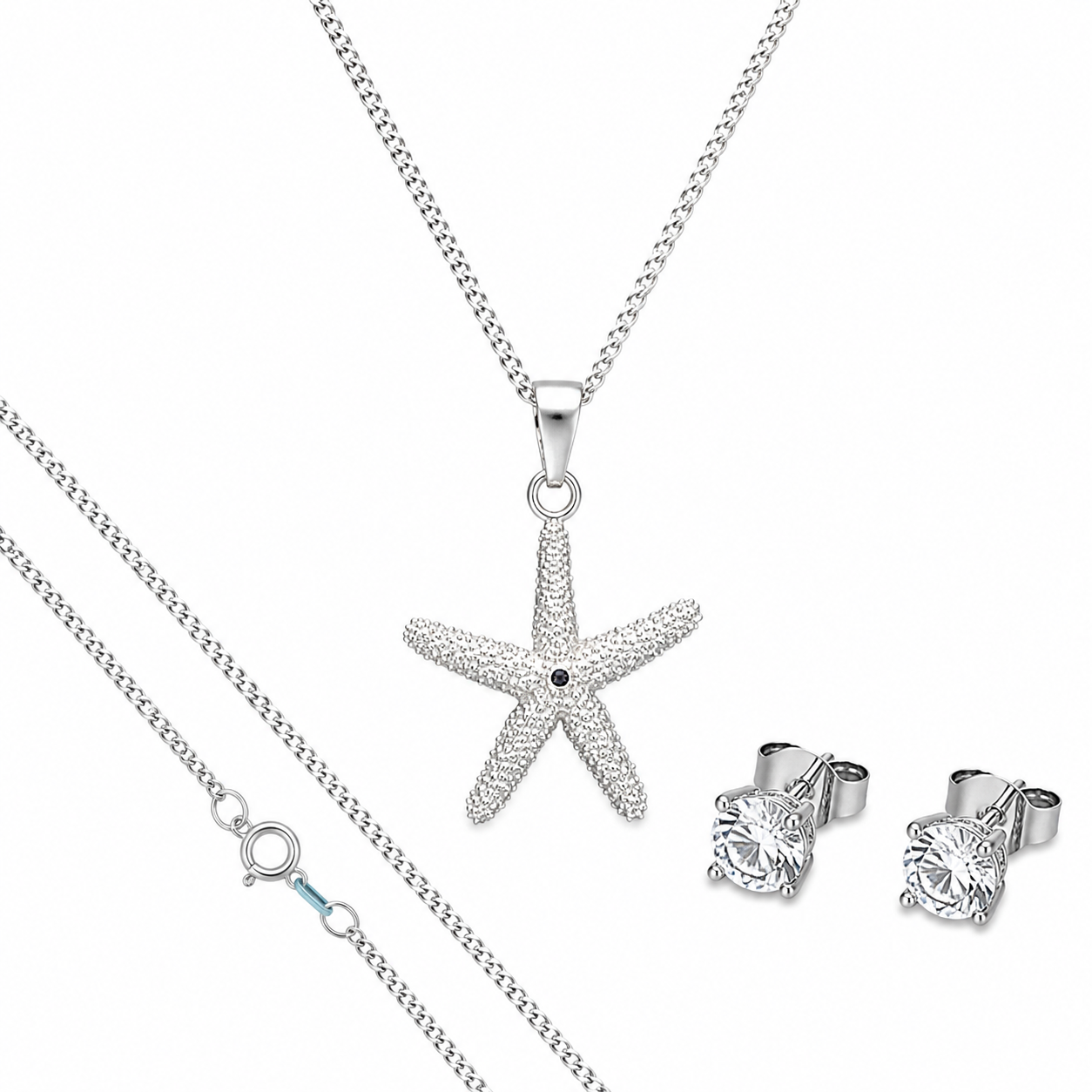 Dije Estrella De Mar + Cadena En Plata .925