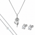 Dije De Flor + Cadena En Plata .925
