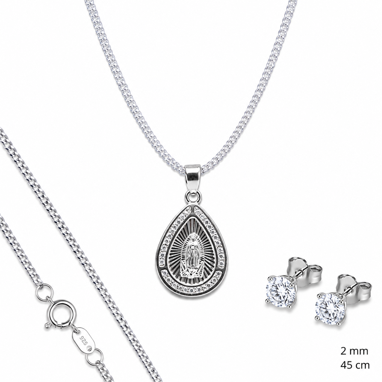 Dije Medalla De Virgen En Forma De Gota