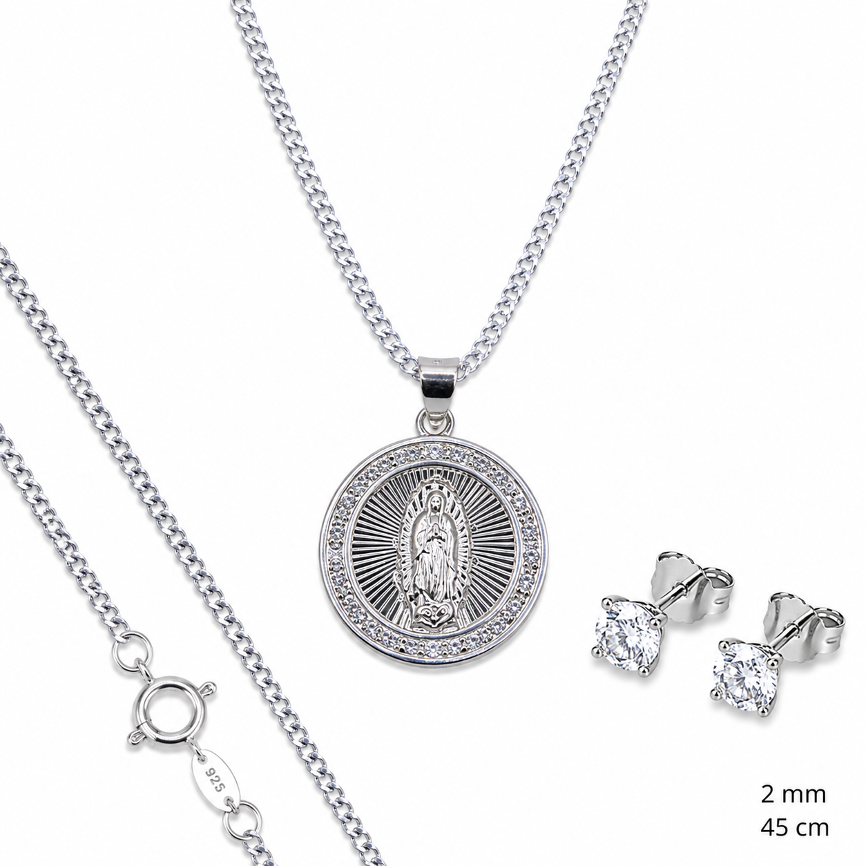 Dije De Medalla De Virgen Circular