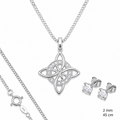 Dije Nudo De Bruja Blanco + Cadena en Plata .925