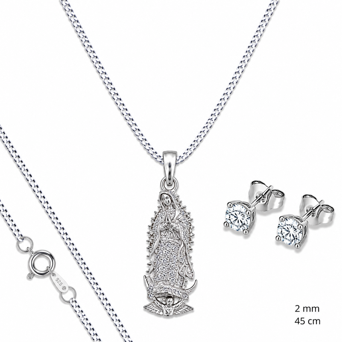 Dije Virgen De Guadalupe Circonia Blanca
