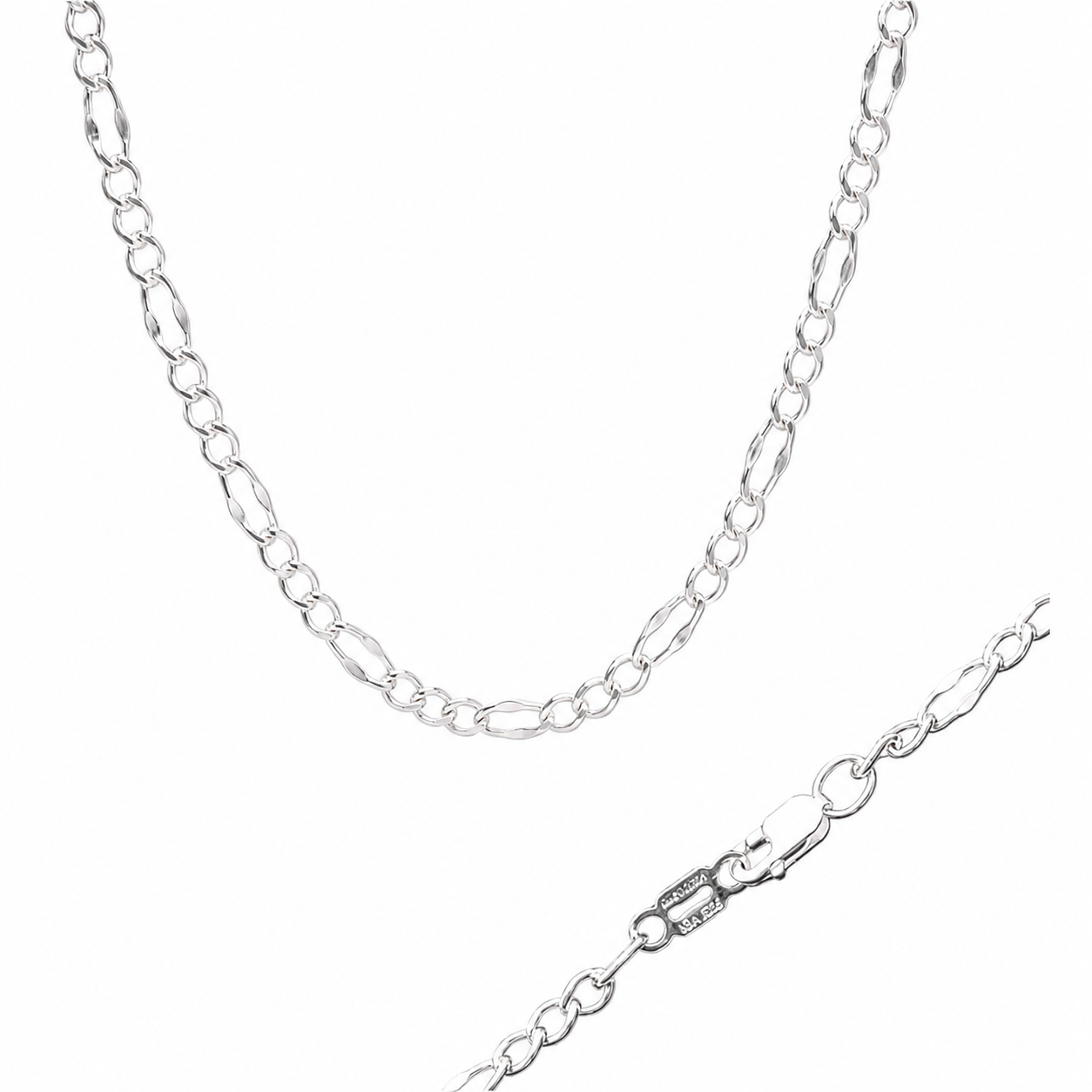 Cadena Figaro 3x1 Forjada de Plata .925 | 3mm