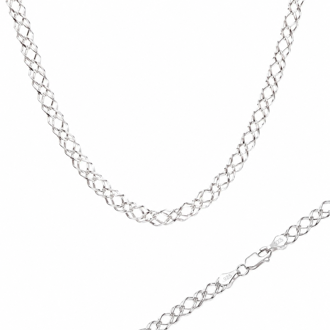 Cadena Doble Rombo de Plata .925 | 4mm