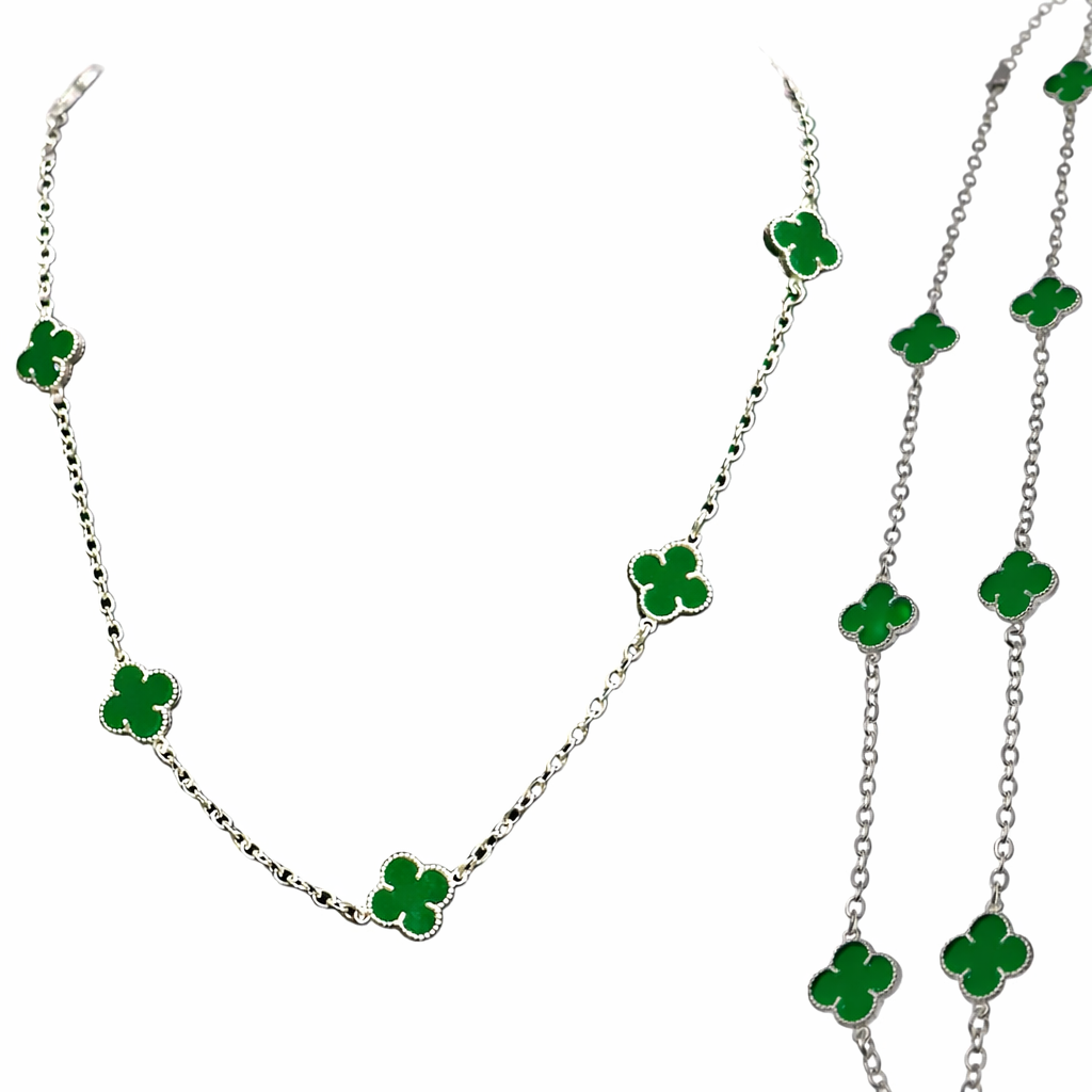 Cadena De Plata .925 Trebol 55 cm