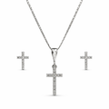 Aretes + Dije Cruz Circonia