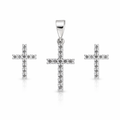 Juego Cruz Circonia (Dije y Aretes)
